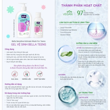 Combo 2 chai dung dịch vệ sinh Ziaja cho Mẹ và Bella Teens cho Bé từ 3 tuổi – An toàn, lành tính, giảm giá 159.000₫ 2