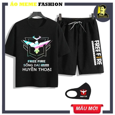 Combo Áo thun FREE FIRE + Quần + Khẩu trang Rank Holo Huyền Thoại CSCĐ giảm 20% 3