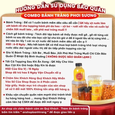 COMBO BÁNH TRÁNG PHƠI SƯƠNG GIÁ CỰC SỐC CHỈ 69.000 ĐỒNG TỪ AN SHOP 2