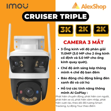 Combo Camera Imou S7UP 64G kèm Thẻ 64G + HKT Ngoài trời xoay Cruiser Triple - Giá 2.167.000₫