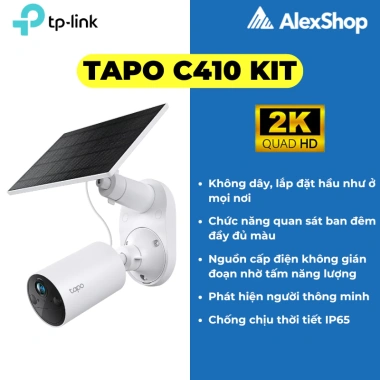 Combo Camera TP-Link Tapo C410 2K không dây, 6.400mAh năng lượng mặt trời, 128GB Thẻ nhớ - Chính hãng 2