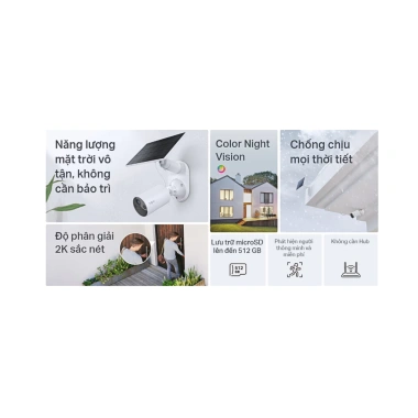 Combo Camera TP-Link Tapo C410 2K không dây, 6.400mAh năng lượng mặt trời, 128GB Thẻ nhớ - Chính hãng 6