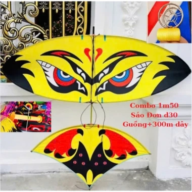 ComBo Diều Sáo Lắp Ghép Pun Cacbon Cao Cấp Diều Cacbon 1m50-1m70-2m-2m50-3m Mắt Cú Lườm