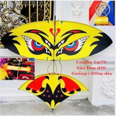 ComBo Diều Sáo Lắp Ghép Pun Cacbon Cao Cấp Diều Cacbon 1m50-1m70-2m-2m50-3m Mắt Cú Lườm