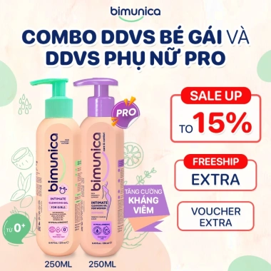 Combo Dung Dịch Vệ Sinh Mẹ & Bé Gái BIMUNICA 0+ - Tăng Miễn Dịch, Cân Bằng pH, Giá 439k 10