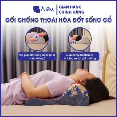 Combo Gối Cổ L4-L5 Thoái Hóa, Thoát Vị Đĩa Đệm Kê Lưng AIRU Giảm Đau Phục Hồi