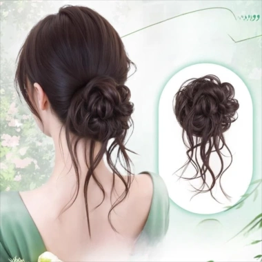 COZYNEST Tóc Bun Móng Vuốt Kẹp, Lông Tơ Xoăn Tóc Giả Dây Tóc, Thời Trang Tổng Hợp Màu Nâu Tự Nhiên Đen Tóc Giả Tóc Giả Tóc Nữ