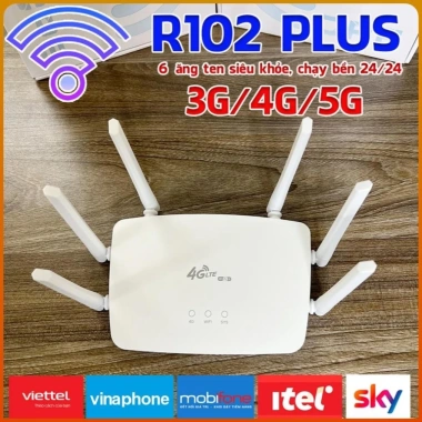 Cục phát wifi Sim 4G R102-PLUS 6 ăng ten siêu khỏe, chạy bền bì 24/24 giá 619.000đ Cục phát wifi Sim 4G R102-PLUS 6 ăng ten siêu khỏe, chạy bền bì 24/24 giá 619.000đ