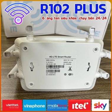 Cục phát wifi Sim 4G R102-PLUS 6 ăng ten siêu khỏe, chạy bền bì 24/24 giá 619.000đ