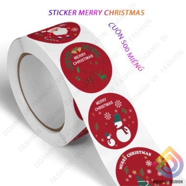 Cuộn 500 Sticker MERRY CHRISTMAS - Nhãn Dán Hoạt Hình Anime, NOEL STICKER chỉ 9.600₫ giảm từ 12.192₫ 5