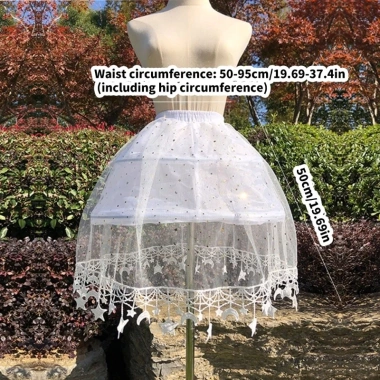 Đầm công chúa petticoat cho bé gái với crinoline có dây điều chỉnh, viền ngôi sao và mặt trăng, phù hợp cho sân khấu