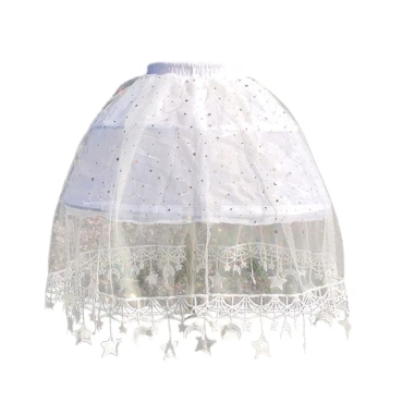 Đầm công chúa petticoat cho bé gái với crinoline có dây điều chỉnh, viền ngôi sao và mặt trăng, phù hợp cho sân khấu
