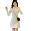 Đầm dệt kim nữ Chanel thu đông slim fit ôm body sang trọng, giảm giá 499.340₫