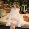Đầm Ngắn Nữ Babydoll Trễ Vai Tay Bồng Xòe Thắt Nơ 2 Lớp Voan Tơ Cao Cấp - Giảm Giá 139k 2