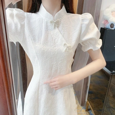 Đầm sườn xám ánh sáng, thiết kế mỏng hẹp, phong cách trưởng thành Tây, giao nhanh, giá 460k 2