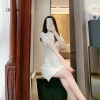Đầm sườn xám ánh sáng, thiết kế mỏng hẹp, phong cách trưởng thành Tây, giao nhanh, giá 460k 3