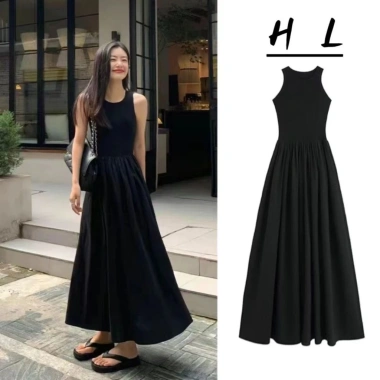 Đầm váy maxi mùa hè cộc tay dệt kim sát nách dài, mát mịn, big size - 149.000đ