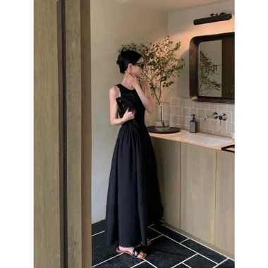 Đầm váy maxi mùa hè cộc tay dệt kim sát nách dài, mát mịn, big size - 149.000đ