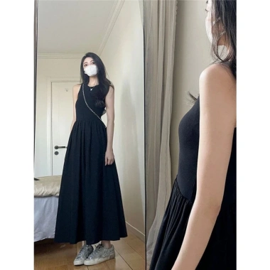 Đầm váy maxi mùa hè cộc tay dệt kim sát nách dài, mát mịn, big size - 149.000đ