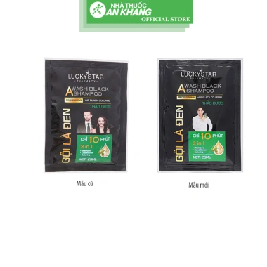 Dầu gội đen Lucky Star 25ml - Phủ bạc, làm đen tóc, chỉ 39.000đ
