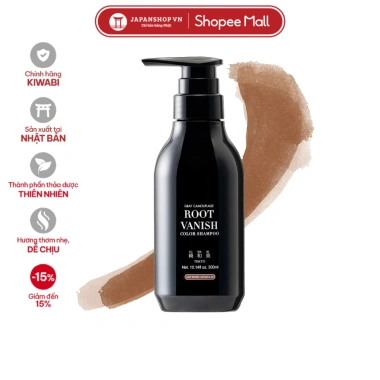 Dầu gội nhuộm tóc phủ bạc hữu cơ Root Vanish KIWABI an toàn cho da đầu, không gây kích ứng nội địa Nhật chính hãng Dầu gội nhuộm tóc phủ bạc hữu cơ Root Vanish KIWABI an toàn cho da đầu, không gây kích ứng nội địa Nhật chính hãng