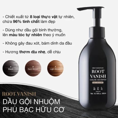 Dầu gội nhuộm tóc phủ bạc hữu cơ Root Vanish KIWABI an toàn cho da đầu, không gây kích ứng nội địa Nhật chính hãng 3 Dầu gội nhuộm tóc phủ bạc hữu cơ Root Vanish KIWABI an toàn cho da đầu, không gây kích ứng nội địa Nhật chính hãng 3