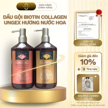 Dầu gội xả biotin collagen VÀNG, Đỏ Luxury Ungex 1.000 hương nước hoa thơm lâu Danawa