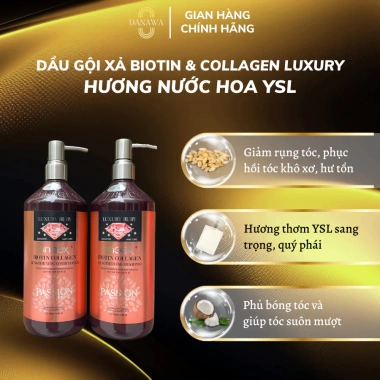 Dầu gội xả biotin collagen VÀNG, Đỏ Luxury Ungex 1.000 hương nước hoa thơm lâu Danawa