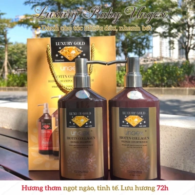Dầu gội xả biotin collagen VÀNG, Đỏ Luxury Ungex 1.000 hương nước hoa thơm lâu Danawa