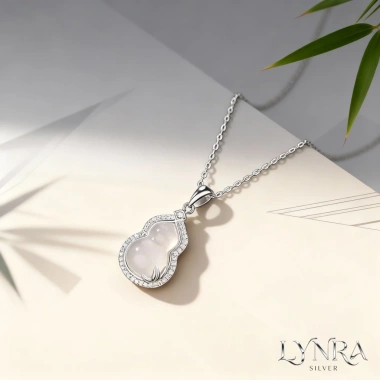Dây chuyền bạc S925 Hồ lô lá trúc - Tài lộc, may mắn cho nữ sang trọng