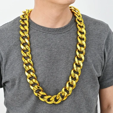 Dây chuyền xích lớn màu vàng nam nữ hiphop quà tặng tiệc cưới Dây chuyền xích lớn màu vàng nam nữ hiphop quà tặng tiệc cưới