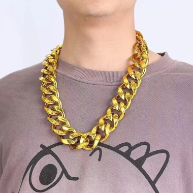 Dây chuyền xích lớn màu vàng nam nữ hiphop quà tặng tiệc cưới 2 Dây chuyền xích lớn màu vàng nam nữ hiphop quà tặng tiệc cưới 2