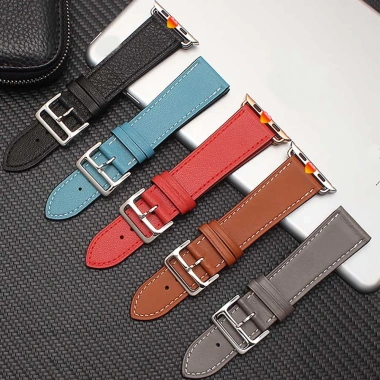 Dây da cho đồng hồ thông minh A.W và T800, T2.000 pro max, Ultra, logo táo, mini... Fullsize 38/40/41/42/44/45/46/49mm 6