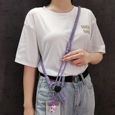 Dây Đeo Điện Thoại Dù Bện Thủ Công Có Charm Hoa Dễ Thương, Dây Đeo Chéo Điều Chỉnh Dài, Phụ Kiện Tiện Lợi Cho Du Lịch 4