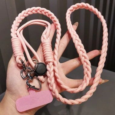 Dây Đeo Điện Thoại Dù Bện Thủ Công Có Charm Hoa Dễ Thương, Dây Đeo Chéo Điều Chỉnh Dài, Phụ Kiện Tiện Lợi Cho Du Lịch 6