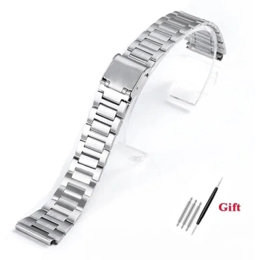 Dây đeo đồng hồ 18mm cho Casio F-91W F105 F108 A158 A168 AE1.300 AE1.200 Dây đeo đồng hồ thay thế Phụ kiện vòng tay bằng thép không gỉ