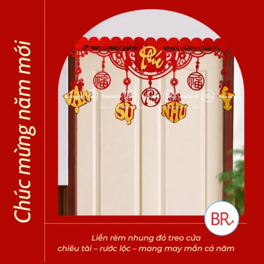 Dây Liễn Rèm Nhung Đỏ Trang Trí Tết 2.026 - Decor Nhà Đón Tài Lộc, Giá Chỉ 79.000đ