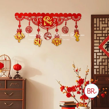 Dây Liễn Rèm Nhung Đỏ Trang Trí Tết 2.026 - Decor Nhà Đón Tài Lộc, Giá Chỉ 79.000đ