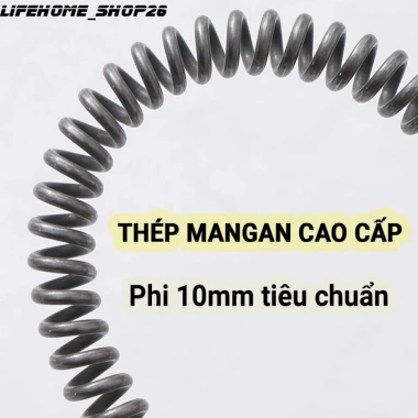 Dây Lò Xo Thông Tắc Cống Dài 3m–20m Kèm Đầu Nối Máy Khoan, Dùng Thông Bồn Cầu, Đường Ống, Phù Hợp Nhiều Loại Máy Khoan
