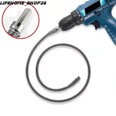 Dây Lò Xo Thông Tắc Cống Dài 3m–20m Kèm Đầu Nối Máy Khoan, Dùng Thông Bồn Cầu, Đường Ống, Phù Hợp Nhiều Loại Máy Khoan