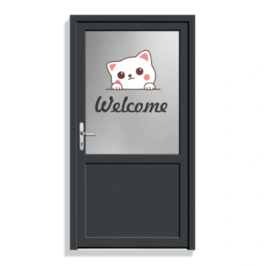Decal dán cửa chữ WELCOME đẹp - Trang trí cửa kính, tường chỉ 21.000 đồng