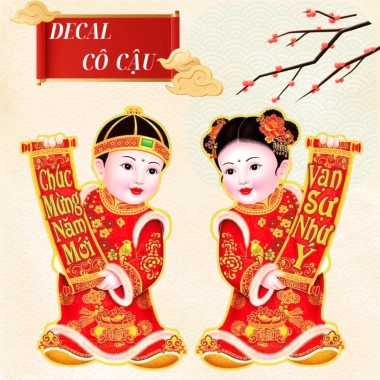 Decal dán Tết Cô Cậu May mắn đầu năm – Phong thuỷ, chỉ 40k 2 Decal dán Tết Cô Cậu May mắn đầu năm – Phong thuỷ, chỉ 40k 2
