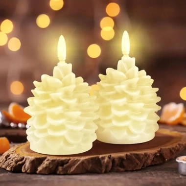 Đèn Nến LED Hình Nón Thông GOOTARDES - An Toàn, Tái Sử Dụng, Màu Ấm Áp Chỉ 70.400đ