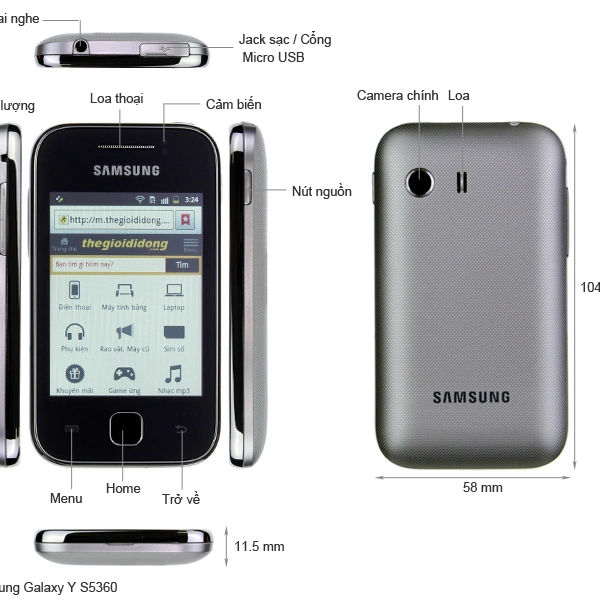 Trải nghiệm thực tế Samsung Galaxy Y GT‑S5360: Đánh giá hiệu năng, camera và thời lượng pin