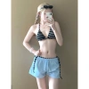Đồ Bơi Nữ 2 Mảnh SET 3 Đỏ Sọc - Bikini Đi Biển Giá Rẻ 140k 2