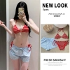 Đồ Bơi Nữ 2 Mảnh SET 3 Đỏ Sọc - Bikini Đi Biển Giá Rẻ 140k 3