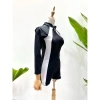 Đồ Bơi Nữ Liền Thân Tay Dài Khóa Kéo ODERI 702 - Bikini Đen Phối Trắng Giá Cực Sốc 135k 6