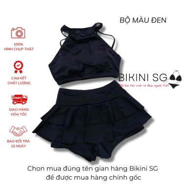 Đồ Bơi Nữ Màu Đen Siêu Cute - Váy Bikini Đi Biển Giá Rẻ Chỉ 79K! 3 Đồ Bơi Nữ Màu Đen Siêu Cute - Váy Bikini Đi Biển Giá Rẻ Chỉ 79K! 3
