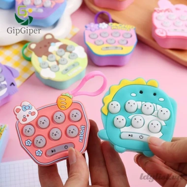Đồ chơi móc khóa máy chơi game cầm tay mini Whack-A-Mole Pop It Bubble Fidget