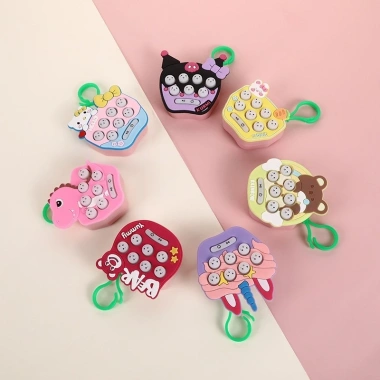 Đồ chơi móc khóa máy chơi game cầm tay mini Whack-A-Mole Pop It Bubble Fidget